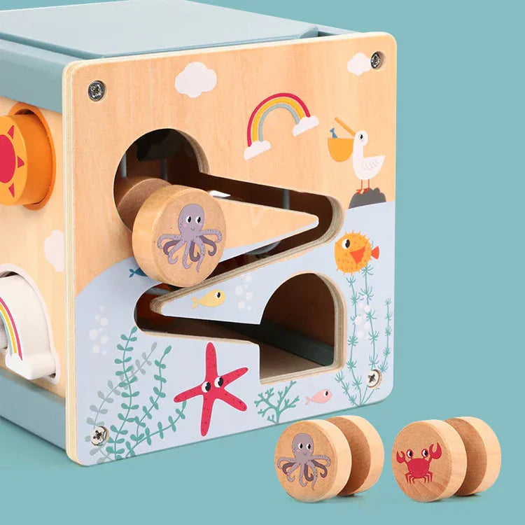 Montessori houten activiteitenkubus Montessori & Speelgoed