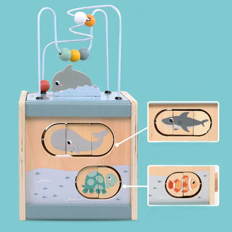 Montessori houten activiteitenkubus Montessori & Speelgoed
