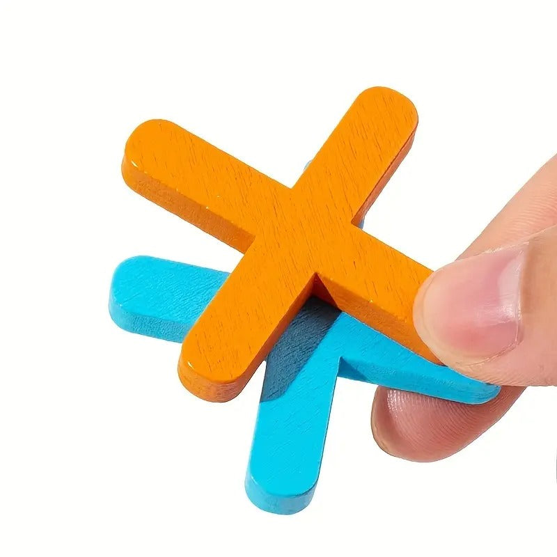 Montessori houten boter-kaas-en-eieren spel Montessori & Speelgoed