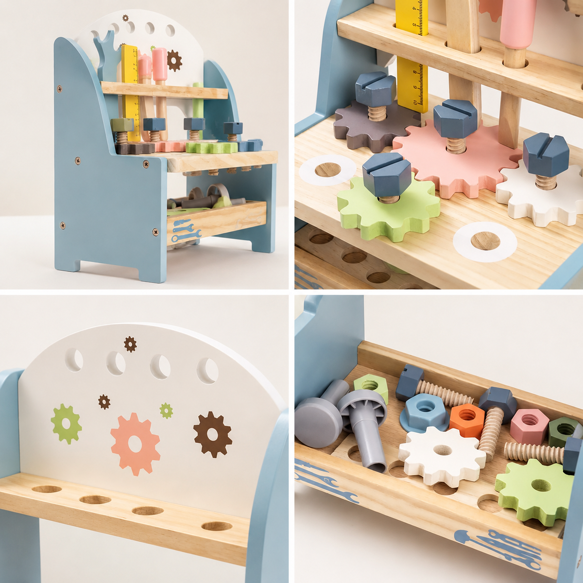Montessori houten gereedschapsbankset voor kinderen Montessori & Speelgoed