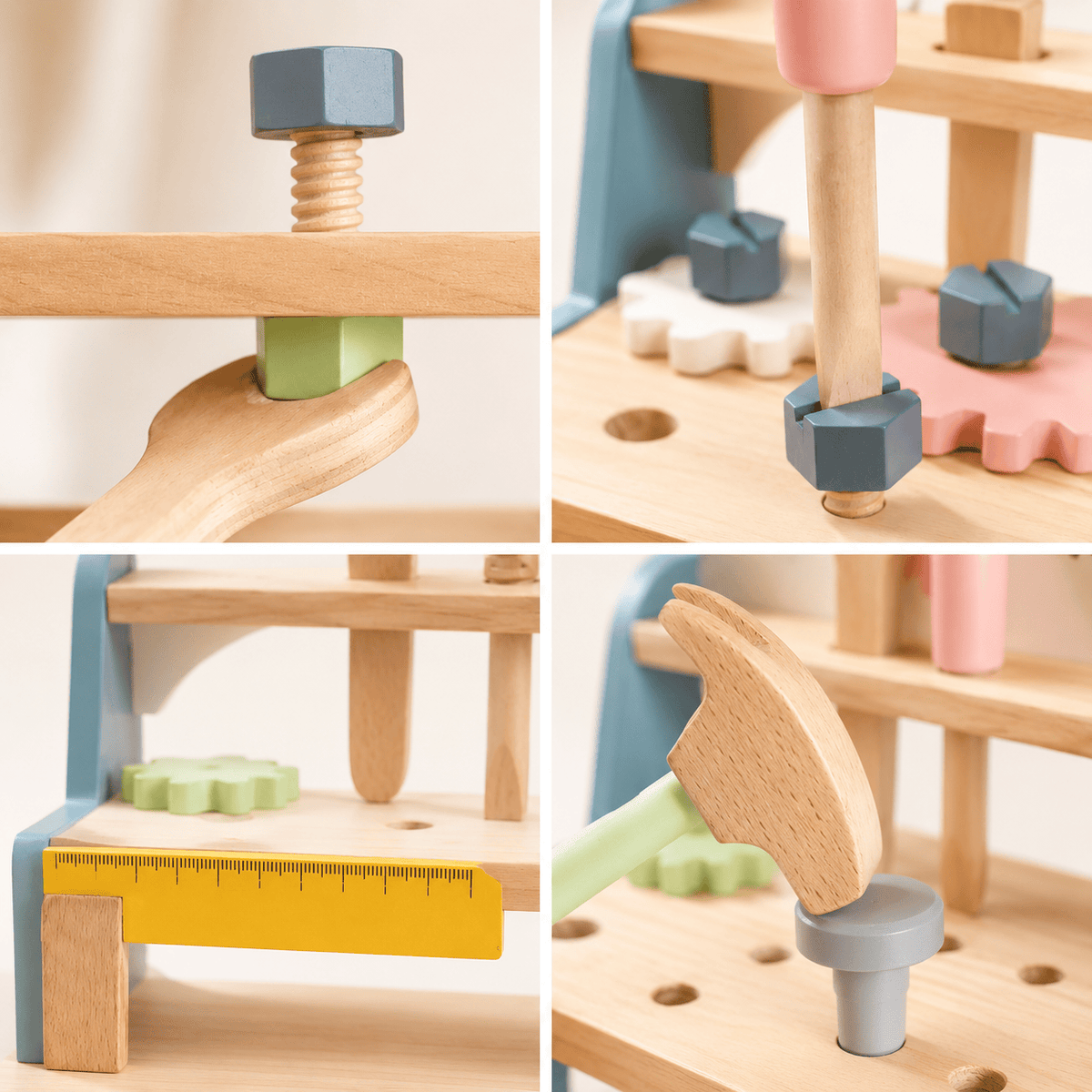 Montessori houten gereedschapsbankset voor kinderen Montessori & Speelgoed