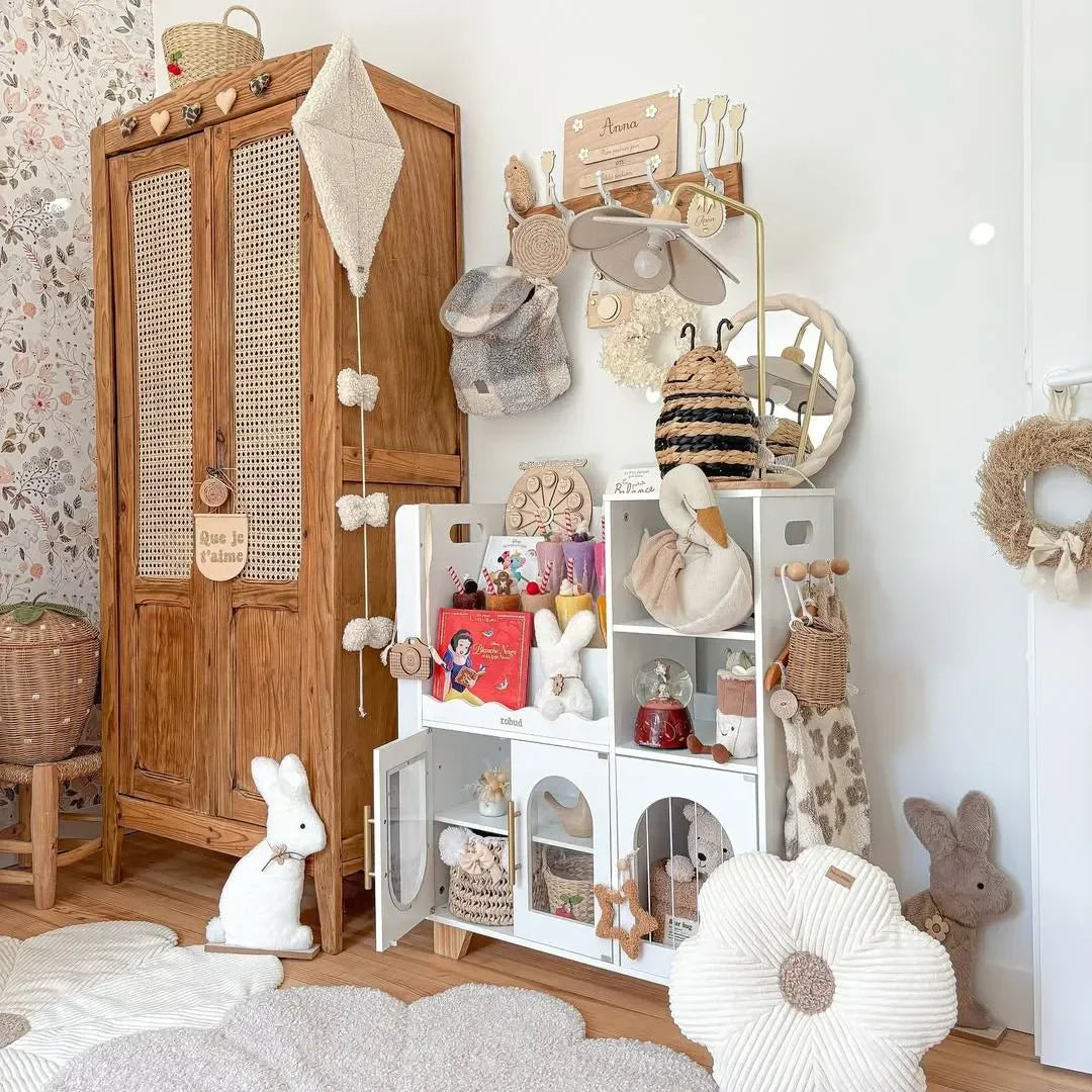 Montessori houten kinderboekenkast met speelgoedopberging Montessori & Speelgoed