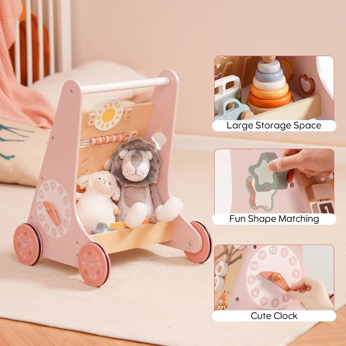 Montessori houten loopwagen duwspeelgoed voor baby Montessori & Speelgoed