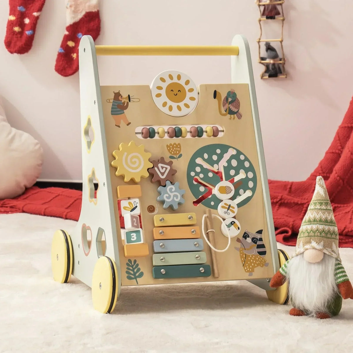 Montessori houten loopwagen duwspeelgoed voor baby Montessori & Speelgoed