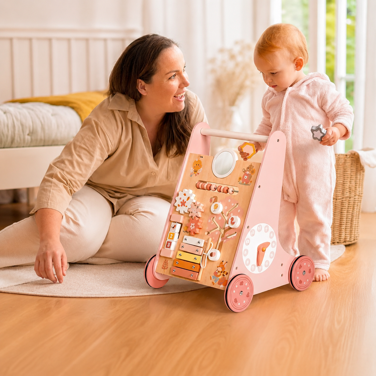 Montessori houten loopwagen duwspeelgoed voor baby Montessori & Speelgoed