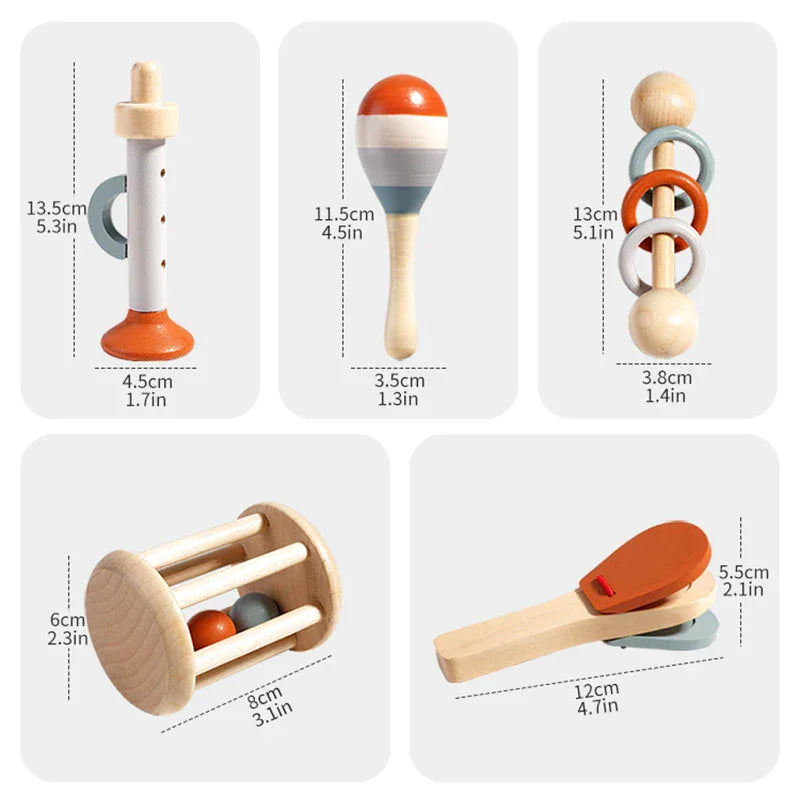 Montessori houten muziekinstrumentenset Montessori & Speelgoed