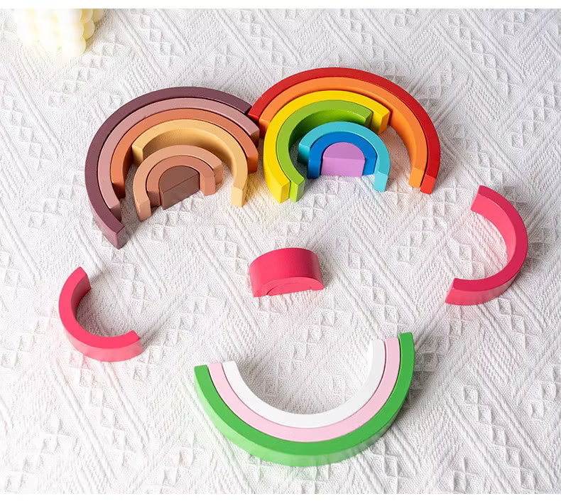 Montessori houten regenboogpuzzel Montessori & Speelgoed