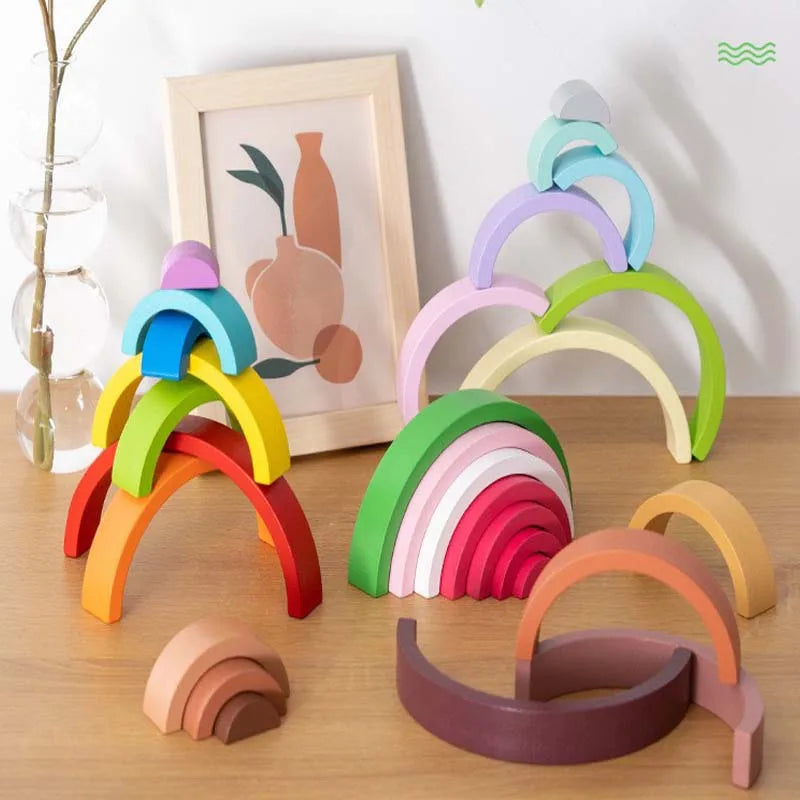 Montessori houten regenboogpuzzel Montessori & Speelgoed