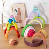 Montessori houten regenboogpuzzel Montessori & Speelgoed