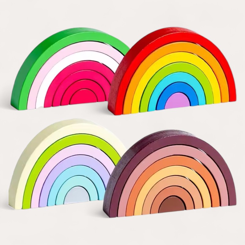 Montessori houten regenboogpuzzel Montessori & Speelgoed