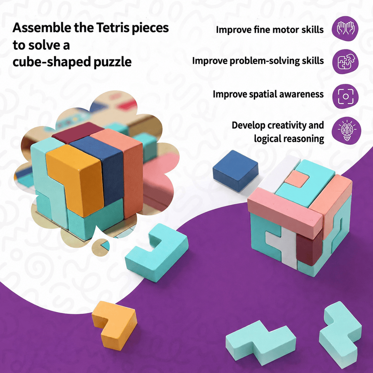 Montessori houten tetris Montessori & Speelgoed