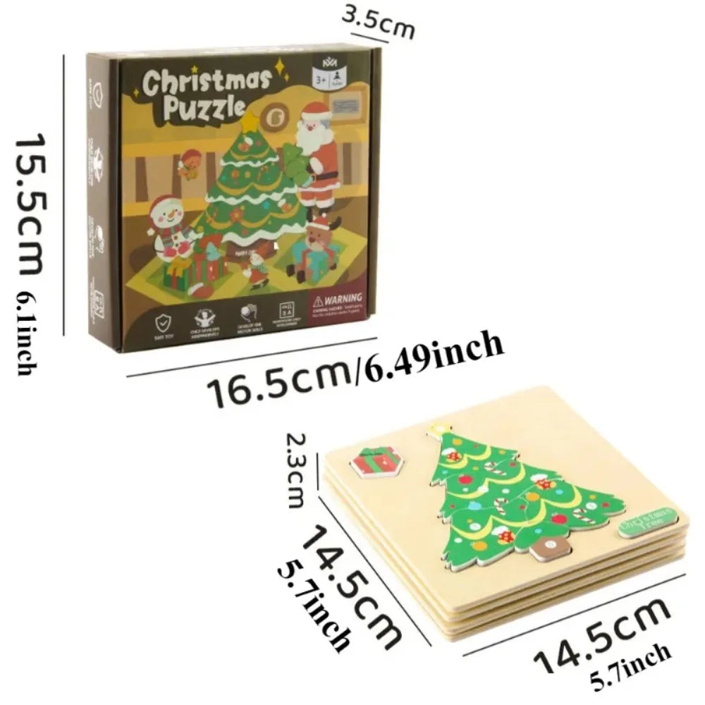 Montessori kerstpuzzel (set van 4) Montessori & Speelgoed
