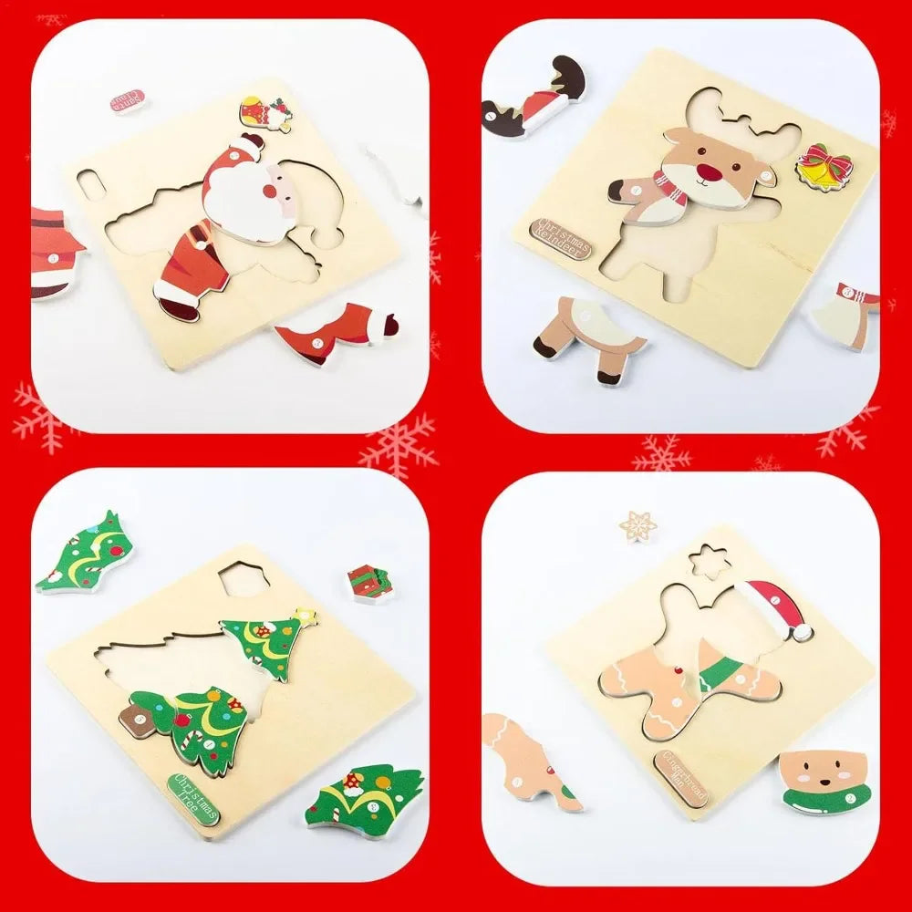 Montessori kerstpuzzel (set van 4) Montessori & Speelgoed