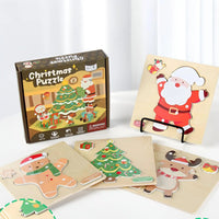 Montessori kerstpuzzel (set van 4) Montessori & Speelgoed