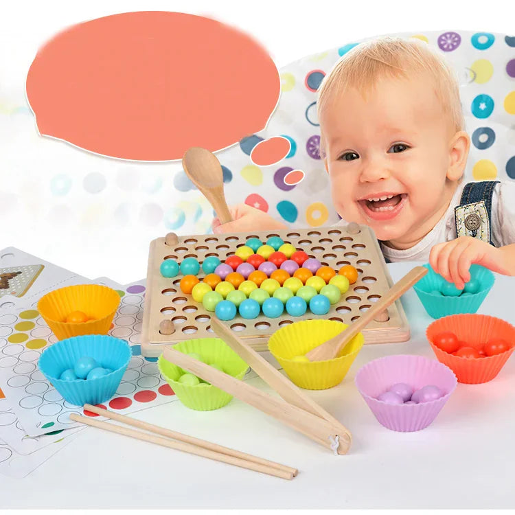 Montessori kleuren- en kralen-activiteitenbord Montessori & Speelgoed