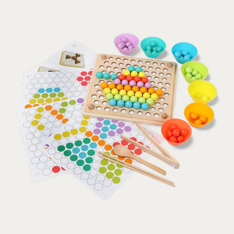 Montessori kleuren- en kralen-activiteitenbord Montessori & Speelgoed