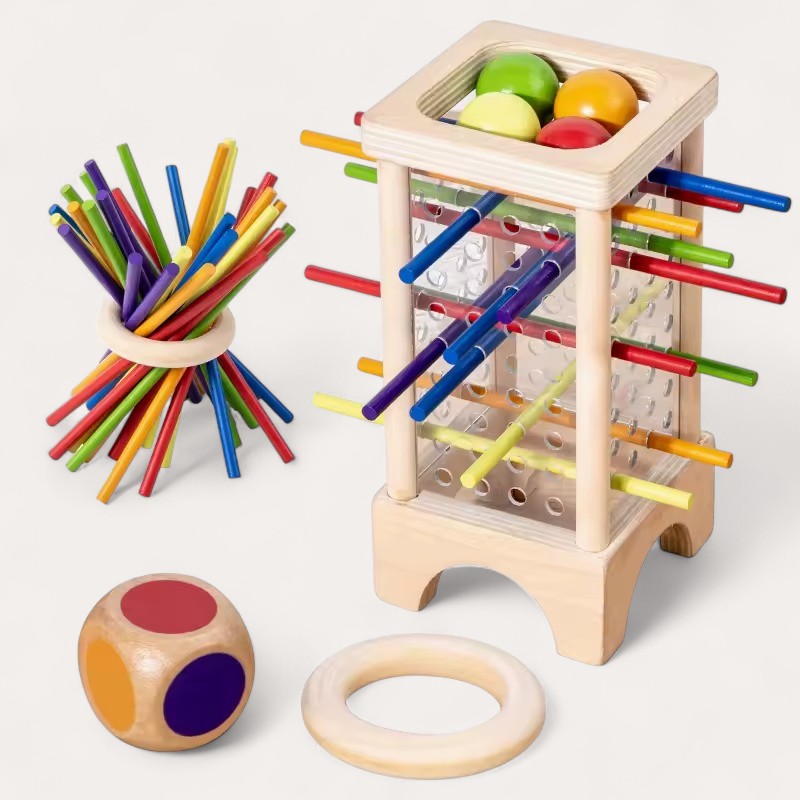 Montessori kleurrijke kralen- en staventoren Montessori & Speelgoed