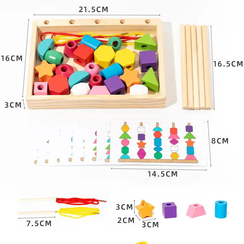 Montessori kralen-stapelspel Montessori & Speelgoed