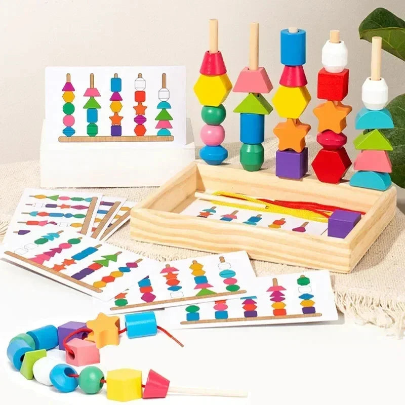 Montessori kralen-stapelspel Montessori & Speelgoed