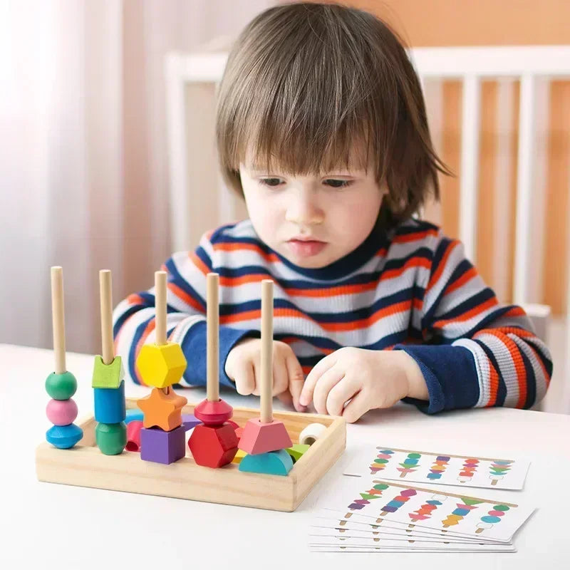 Montessori kralen-stapelspel Montessori & Speelgoed