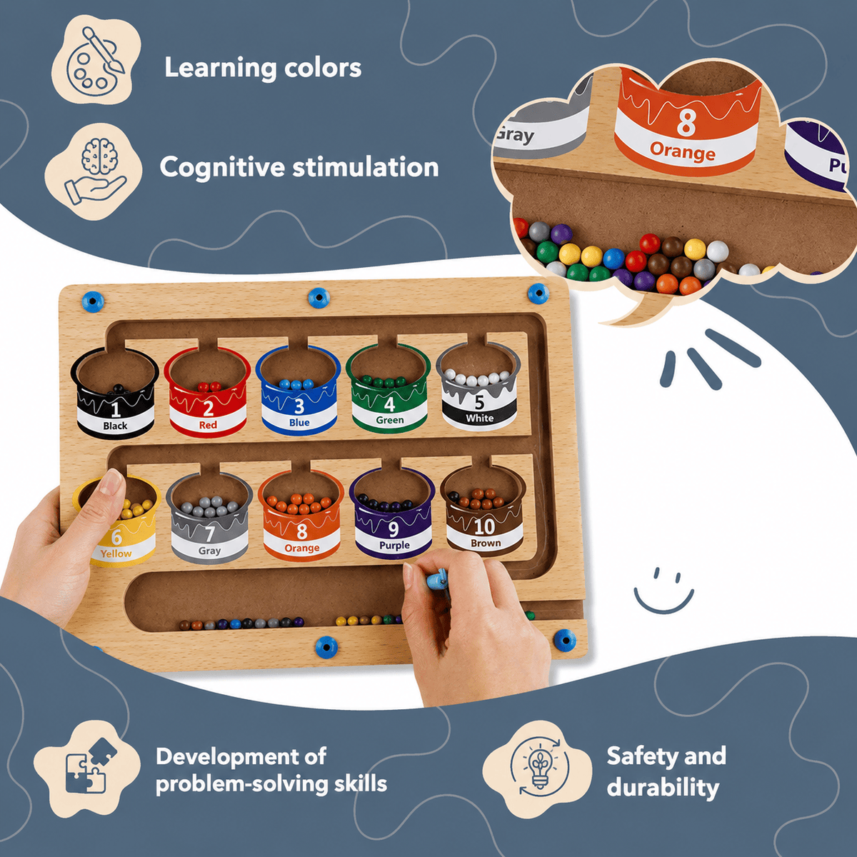 Montessori magnetische kleursorteerpuzzel Montessori & Speelgoed