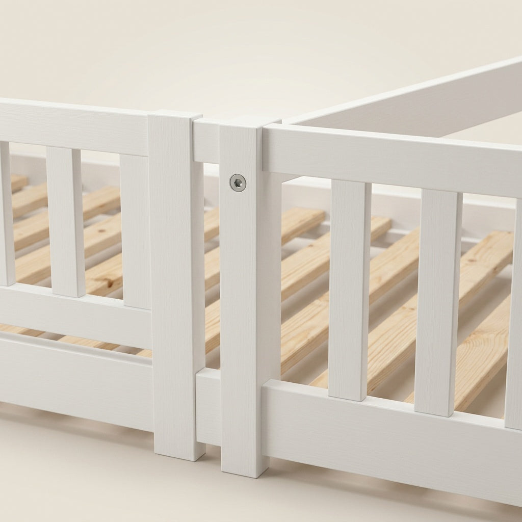 Montessori wit massief houten vloerbed Montessori & Speelgoed
