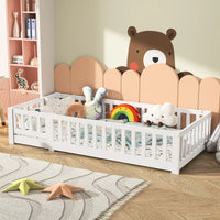 Montessori wit massief houten vloerbed Montessori & Speelgoed