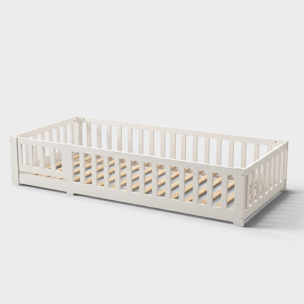 Montessori wit massief houten vloerbed Montessori & Speelgoed
