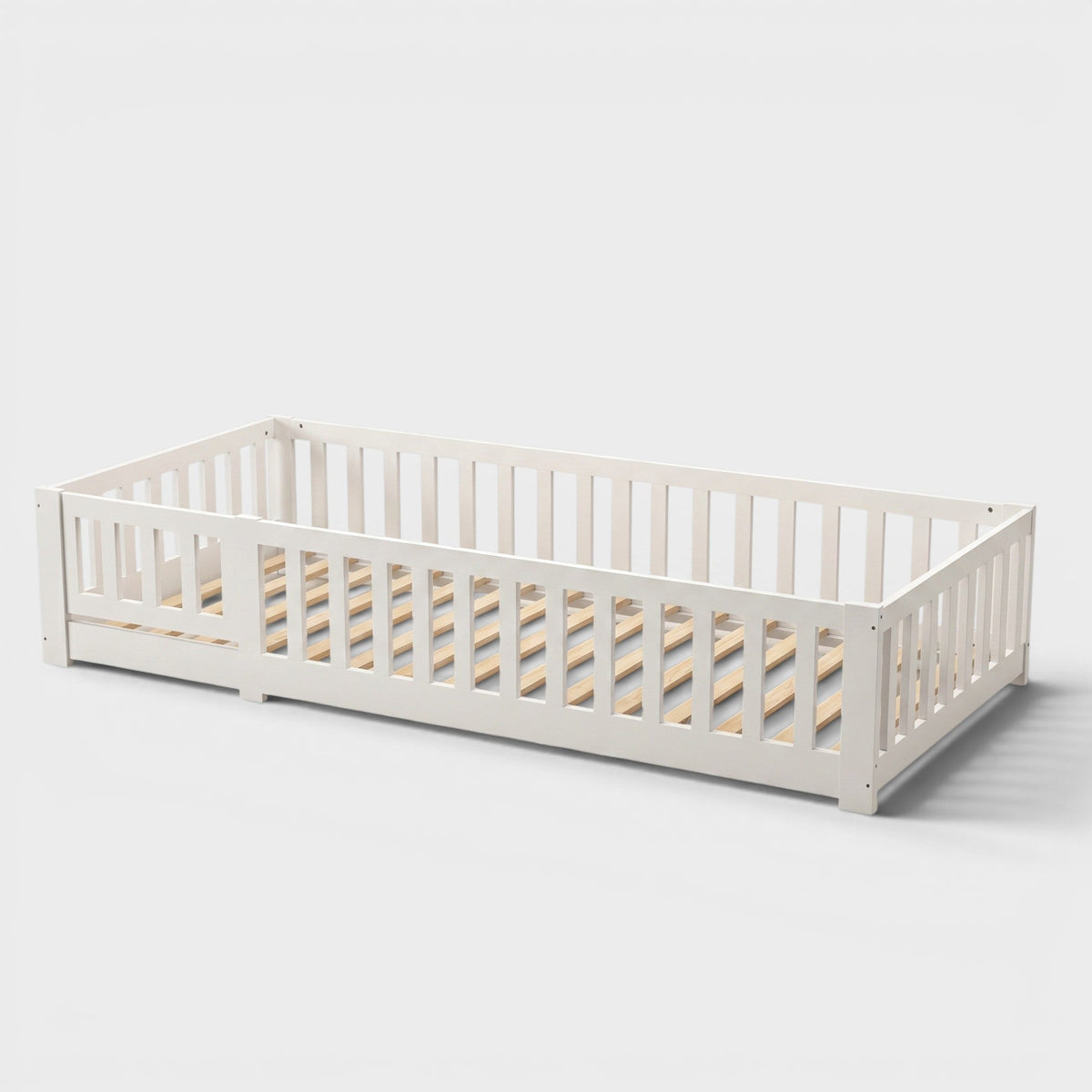 Montessori wit massief houten vloerbed Montessori & Speelgoed