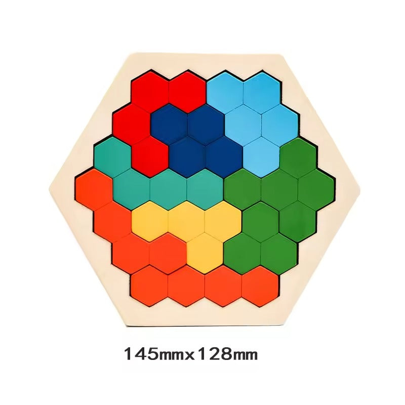 Montessori zeshoekige puzzel Montessori & Speelgoed