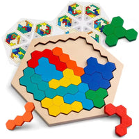 Montessori zeshoekige puzzel Montessori & Speelgoed