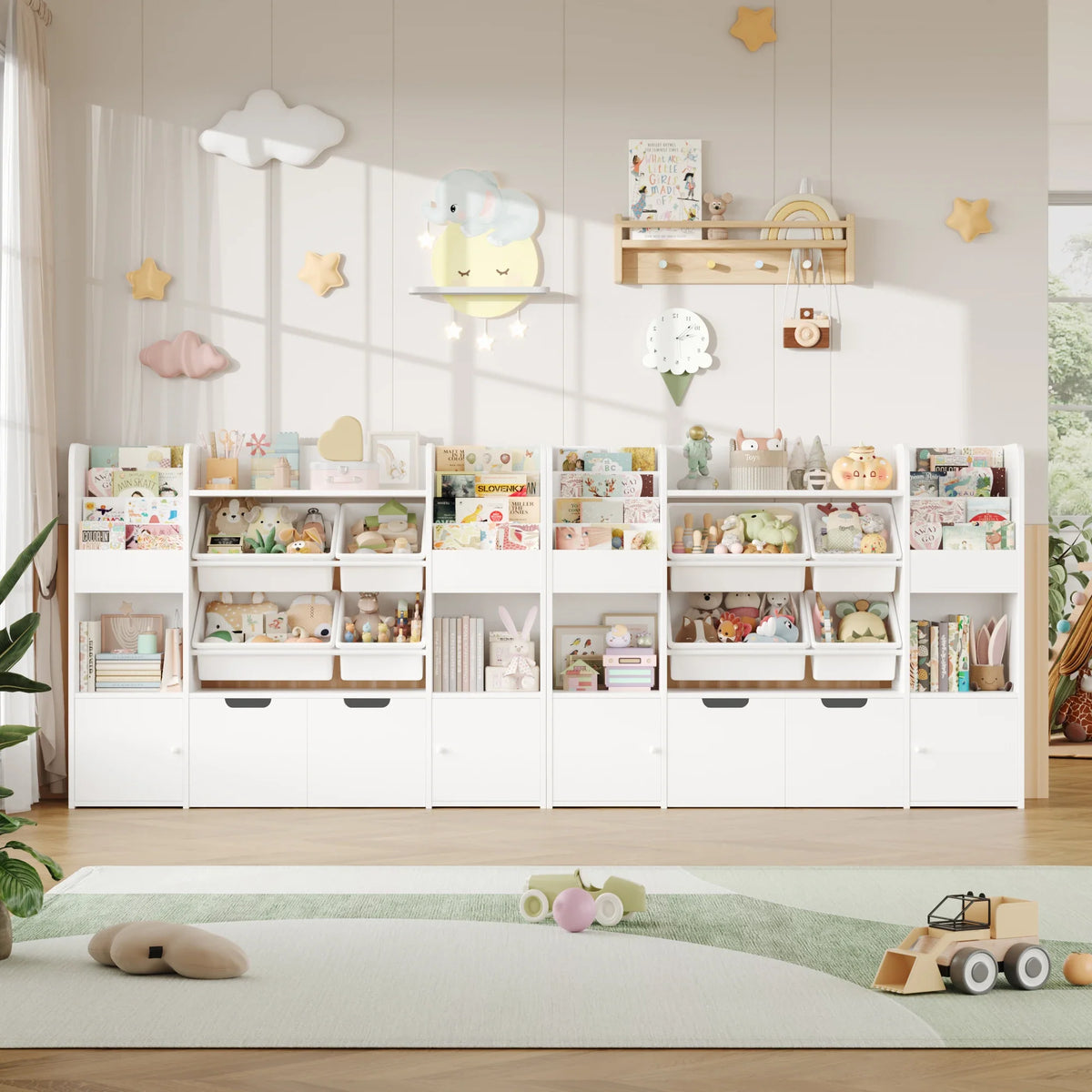 Speelgoedopberger boekenkast voor kinderen 13 planken 4 bakken Montessori & Speelgoed