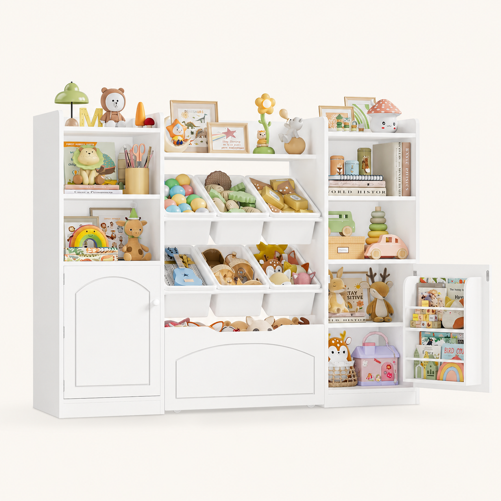 Speelgoedopberger boekenkast voor kinderen 15 planken 6 bakken Montessori & Speelgoed